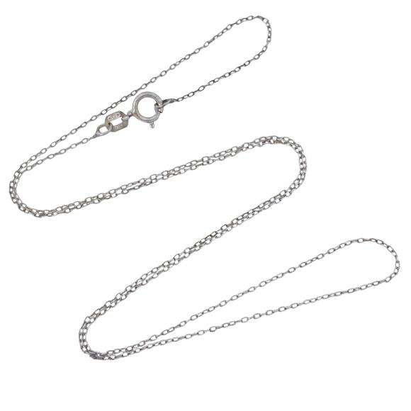 Cable Link Chain Necklace | Italian Vintage Sterling Silver 925 | 18" - Picture 1 of 4